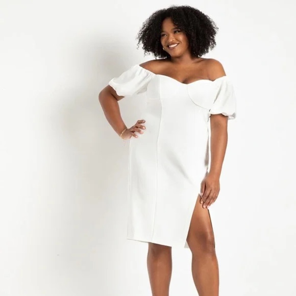White Off The Shoulder Bodycon Dress
